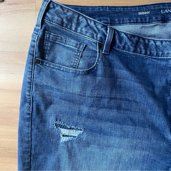 Lane Bryant distressed ankle skinny jeans Fringe Boho Plus size 28R - Picture 2 of 7